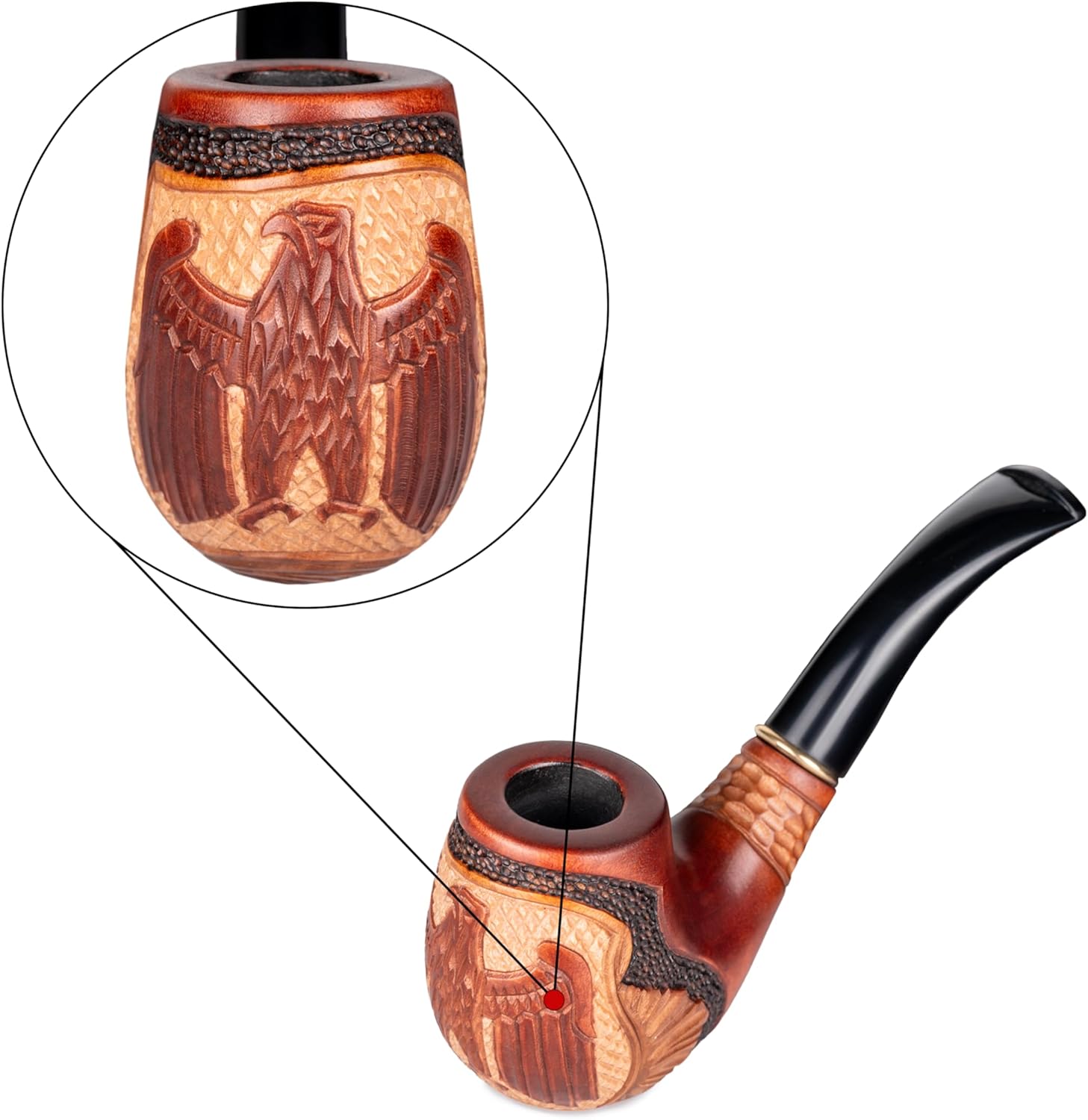 Dr. Watson - Tobacco Pipe, Collectable Series, Hand Carved, Fits 9mm filter (German Eagle)