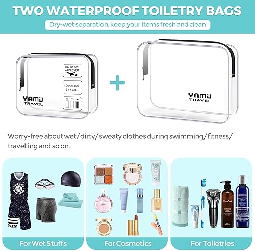 Miniatura 6 de Cubos de embalaje YAMIU. 7 piezas organizadoras para viaje, incluye bolsa de zapatos y 2 bolsas de aseo