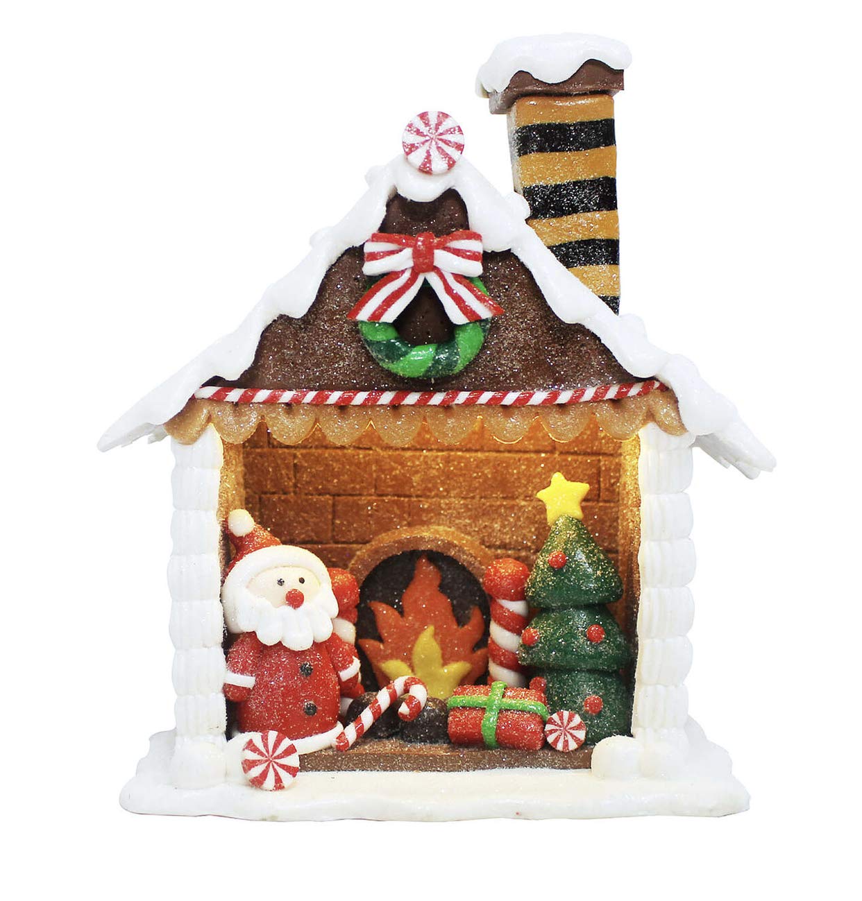 at home Christmas Decoration Fireplace LED CLAYDOUGH House Seasonal