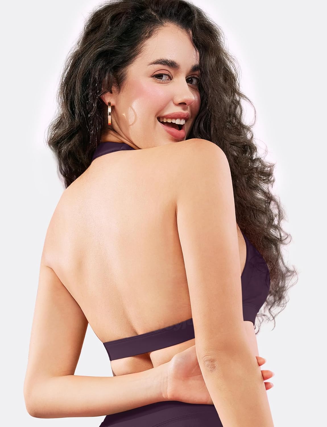 VOYJOY Sports Bras for Women Basic Wireless Bra Crop Workout Yoga Bra Sexy Tank Top - Image 3