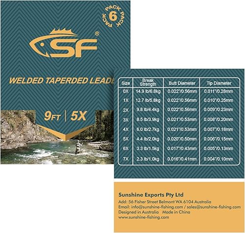 Miniatura 40 de SF Lazo preatado para pesca con mosca, líder cónico de nailon transparente trucha de agua dulce y salada Permiso de pescado de hueso de salmón