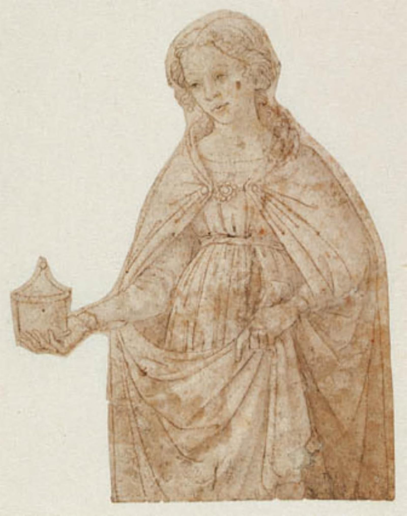 SERENDIPITP Retro Picture Poster Wall Art Pictures Painting Maria Magdalene Med Salvekrukken Knæfigur by Andrea Del Verrocchio Wall Art Canvas Print for Wall Decor 60x90cm