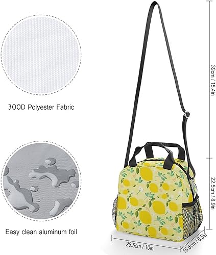 Miniatura 2 de Loncheras aisladas a prueba de fugas para mujeres con correas para el hombro, bolsa de almuerzo con impresión 3D, lonchera grande reutilizable con
