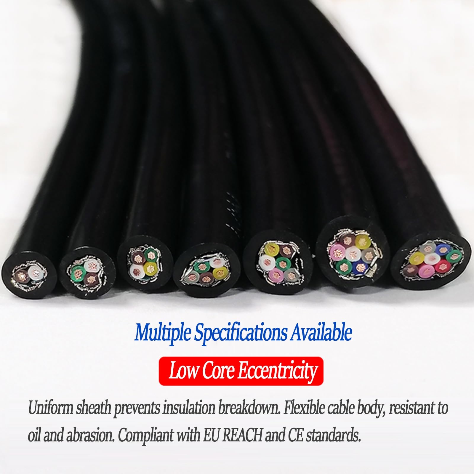 Cable De Datos Apantallado 2/3/4/5 Hilos 24/22 AWG 300V, Doble Blindaje Antiinterferencias, CE, Chaqueta PVC Flexible Retardante De Llama, For Automatización Industrial PLC Sensores(32ft,3C-22A)