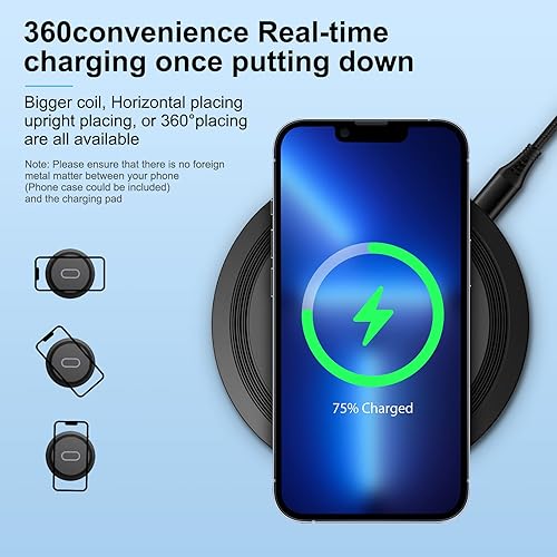 Miniatura 8 de Almohadilla de carga inalámbrica de 15 W, alfombrilla de carga rápida Samsung para Galaxy S23 S22 S21 S20 S10 Z FoldFlip 5, base de carga