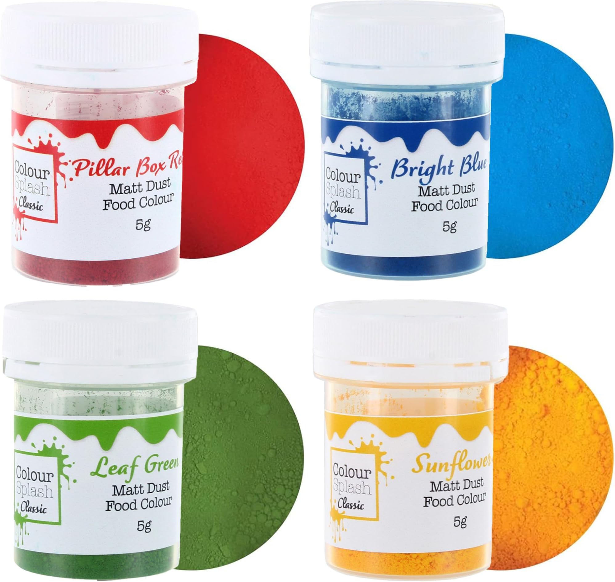 – Primary Colours Multipack, Bold Food Colouring Dust, Powder Colour, Add Rich Colour To Cake Decorations, Bakes, Icing, Pastes & Chocolate - 4 Pack