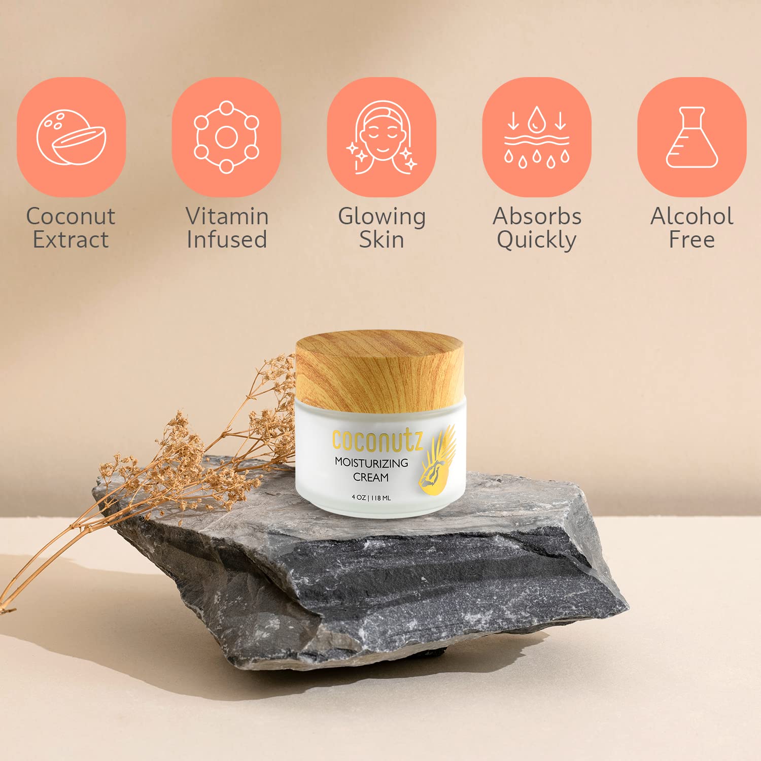 Amazon.com: Coconutz Skincare Coconut Face Cream, Anti-Aging