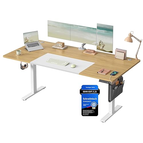 SONGMICS Bureau Électrique Réglable en Hauteur, 180 x 80 cm,