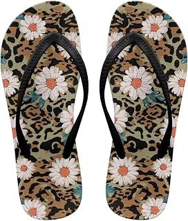 Animal Skin Print Flip Flops for Women Non-Slip Bathroom Beach Flats Slippers Trendy 2025 Outdoors Footwear