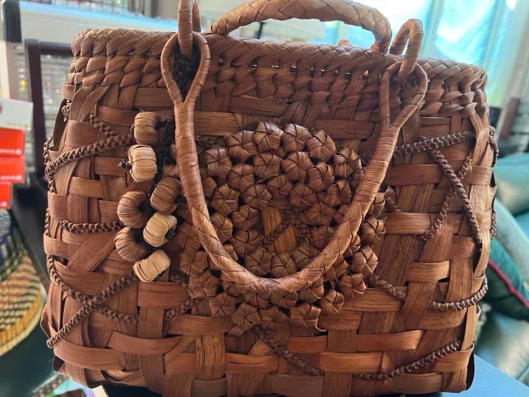 山葡萄バック(極細網代) 山葡萄バッグ高級極細網代 山葡萄バッグ楕円