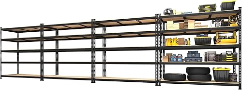 Miniatura 10 de PrimeZone Estantes de almacenamiento, 4 paquetes de estantes de almacenamiento ajustables de 5 niveles, estante de almacenamiento de metal