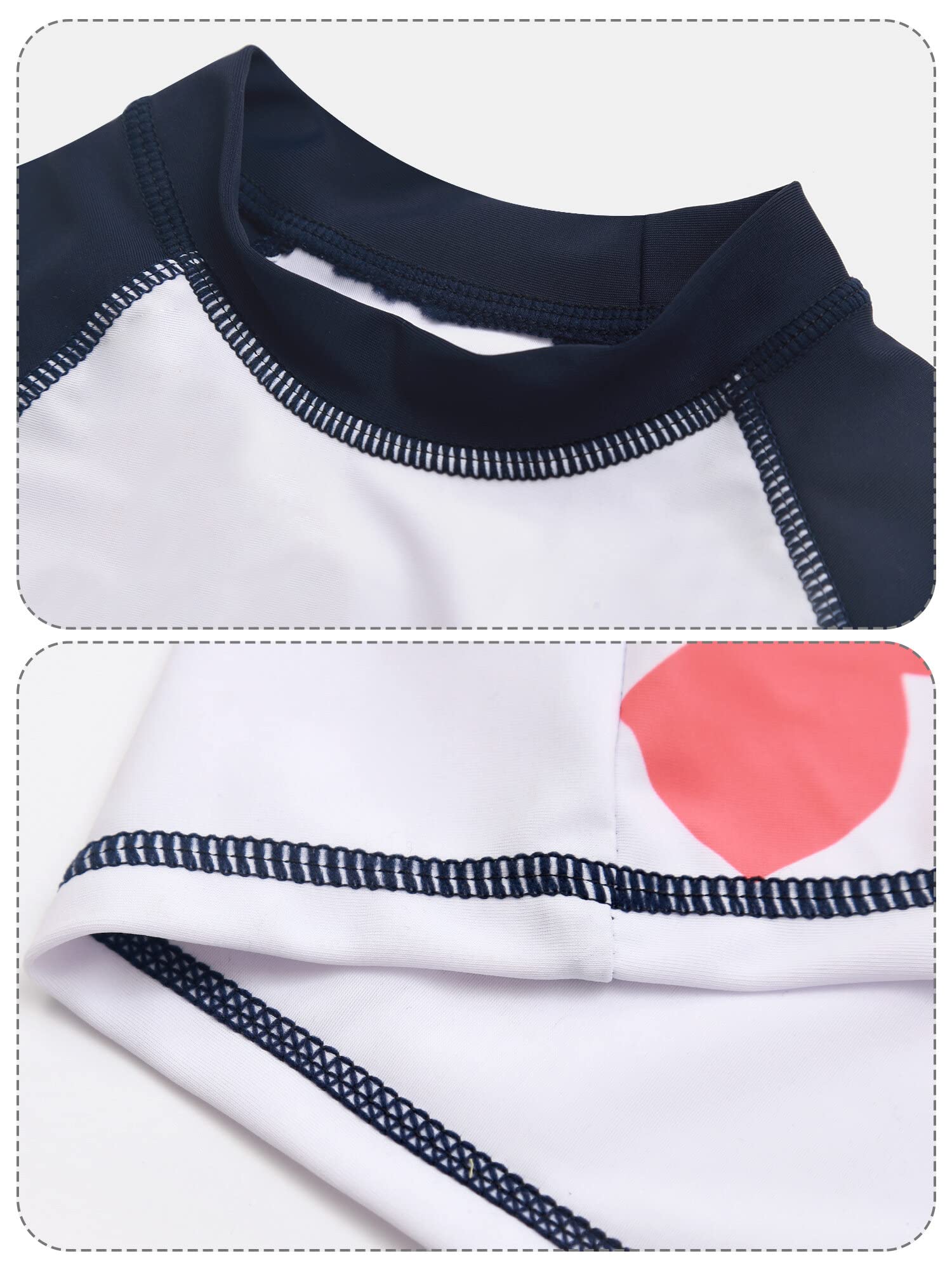 SEAUR Bambino Manica Lunga Anti-UV 3 Pezzi Stampato Coulisse Berretto da Bagno e Pantaloncini da Bagno