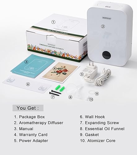 Miniatura 6 de Difusor de aceite sin agua Difusor de aceite esencial puro con control de aplicación 5.1 fl oz1700 pies cuadrados Cobertura para aromaterapia