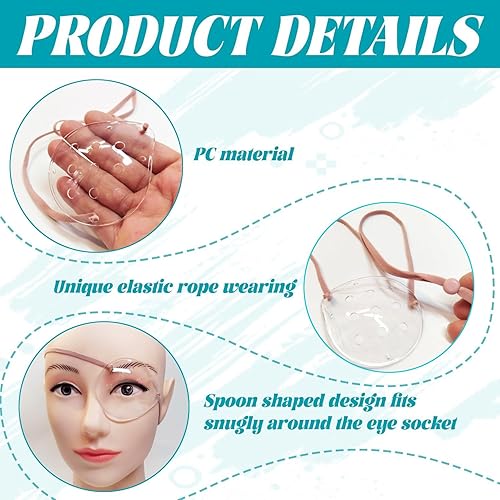 Miniatura 4 de AMZVIO 2 protectores de ojos para después de la cirugía de cataratas, parche de plástico para cirugía de cataratas, protector rígido transparente