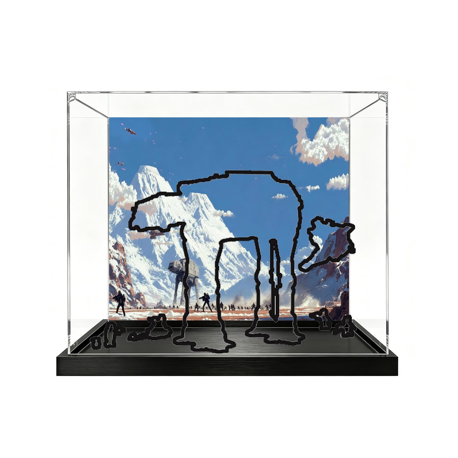Clear Acrylic Display Case for Lego 75454 Model (Background-B)