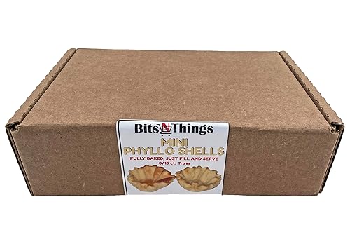 Miniatura 5 de Bits N Things - Conchas Mini Phyllo (Fillo), totalmente horneadas, 15 conchas por bandeja (3 bandejas)