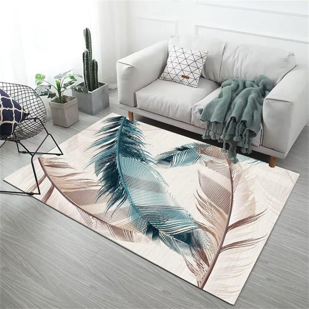 Tapis de salon unicolore lavable fini la poussière 50x80cm
