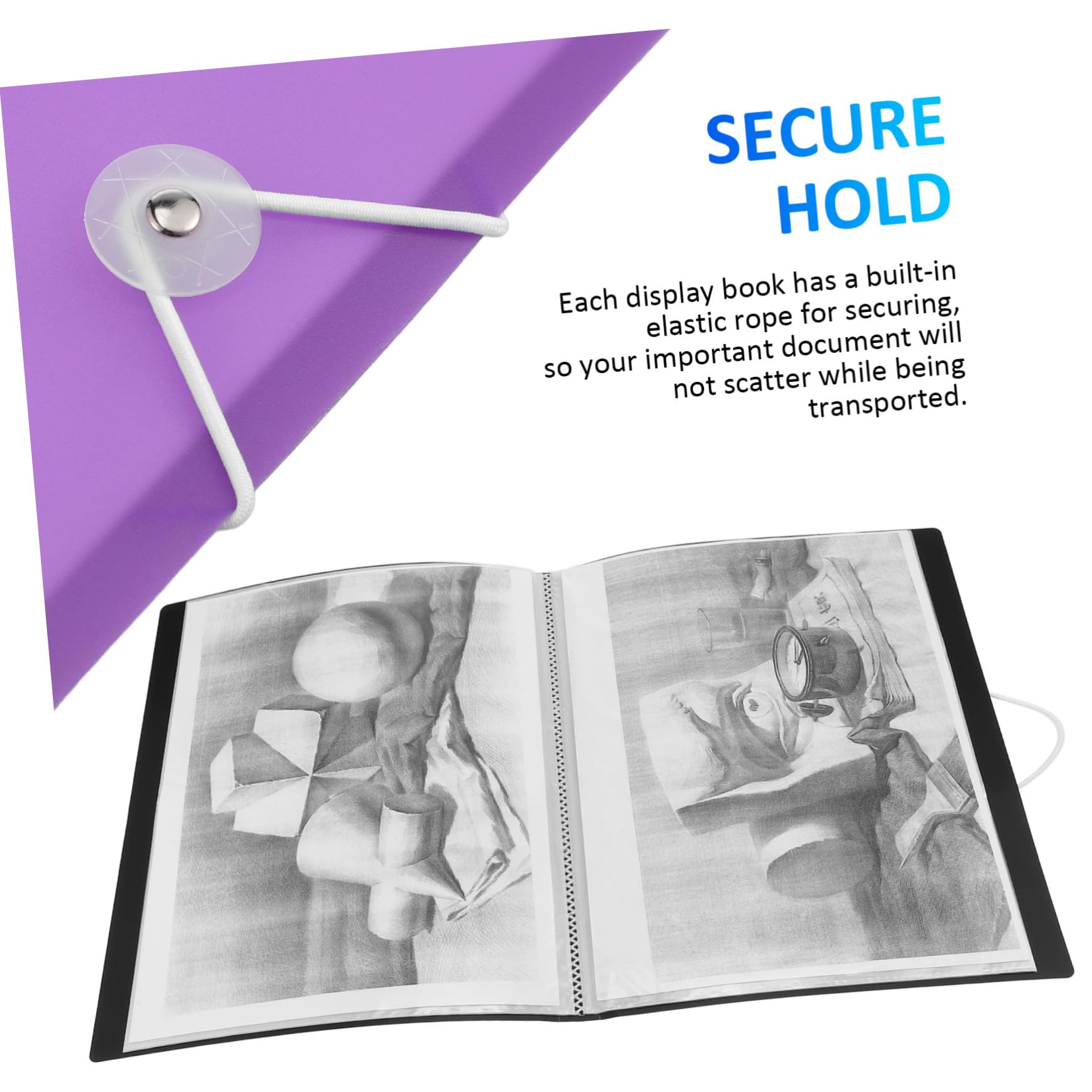 Gatuida 5 Stück Präsentationsordner mit Transparenten Hüllen Seiten Schwarz Blau Violett Weiß Inkl Aufkleber für Dokumentenorganisation Vielseitiger Organizer für Unterlagen und Fotos