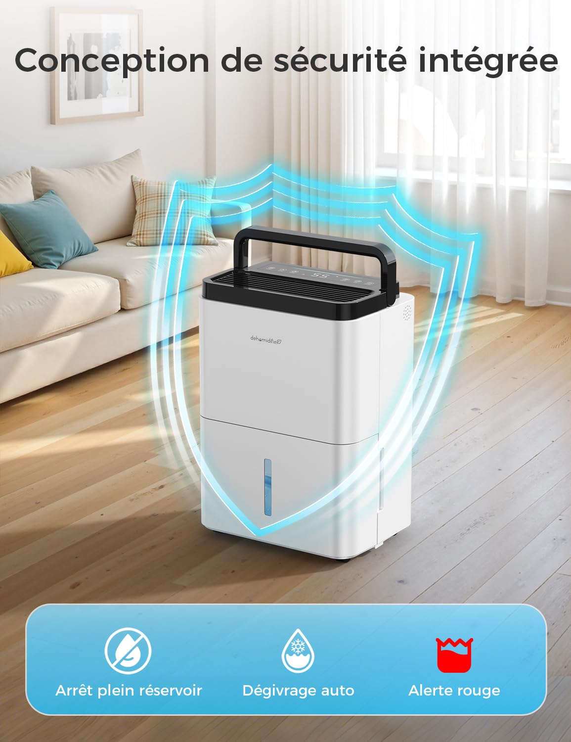 Deshumidificador, 12 L/Día, Control de Humedad, Para Sótano | 3 Modos, 2 Velocidades, Temporizador 24 H, Descongelación Automática, Manguera De Drenaje, Para Sótano, Dormitorio, Baño
