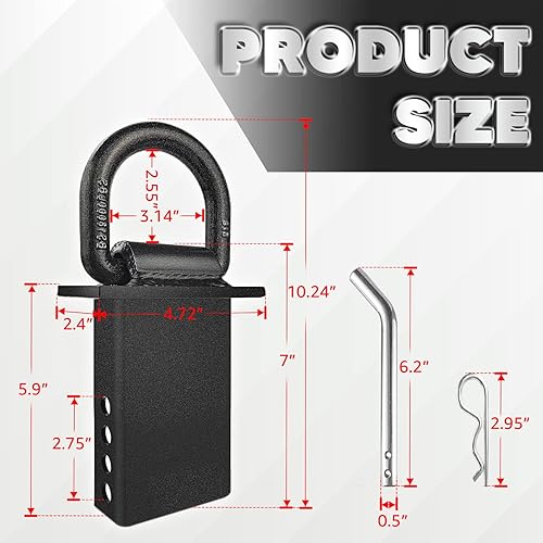 Miniatura 3 de Anillos en D para Bolsillos de Estacas 2 Piezas 18000lbs Servicio Pesado Anillo en D Removible para Bolsillo de Estaca Amarre para Remolques