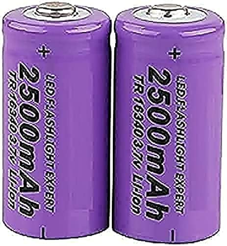 KIROJA - Batería Recargable De 3.7 V 2500 MAh, Baterías LED Recargables De Luz De Emergencia para Cámara De Control Remoto, 2 Unidades