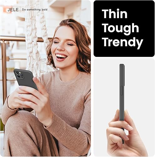 Miniatura 6 de JELE Funda diseñada a prueba de golpes para iPhone 12 Pro Max, funda de silicona líquida con forro de microfibra suave antiarañazos, protección