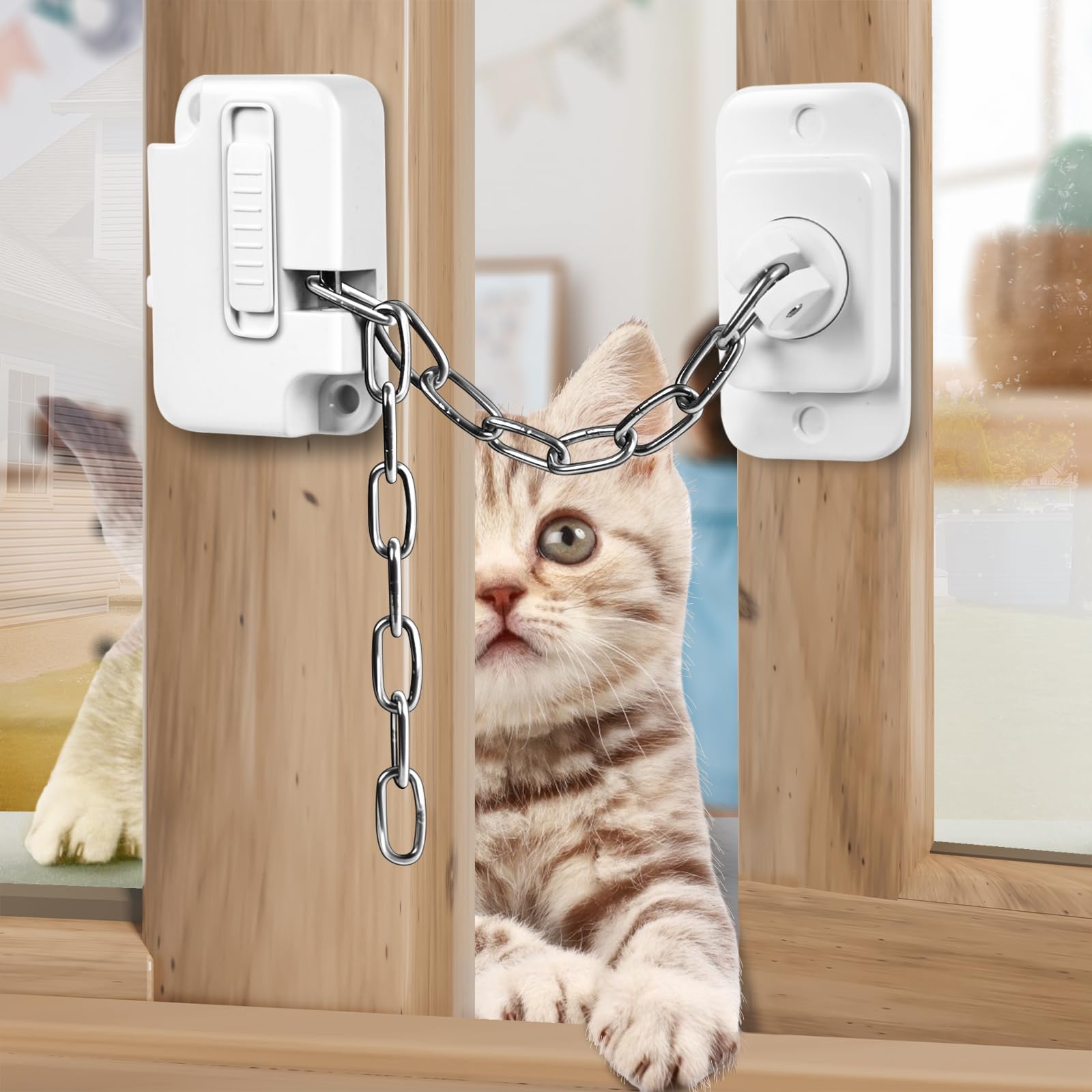 2 Pack Window Locks,Window Restrictors for UPVC,Window Locks Child Safety,Adjustable Window Security Lock Self Adhesive for Safety Cabinets Lock, Door Lock