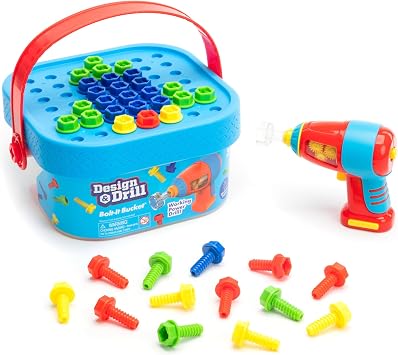 Educational Insights Seau d'Activités et Visseuse Design & Drill Bolt-It Bucket