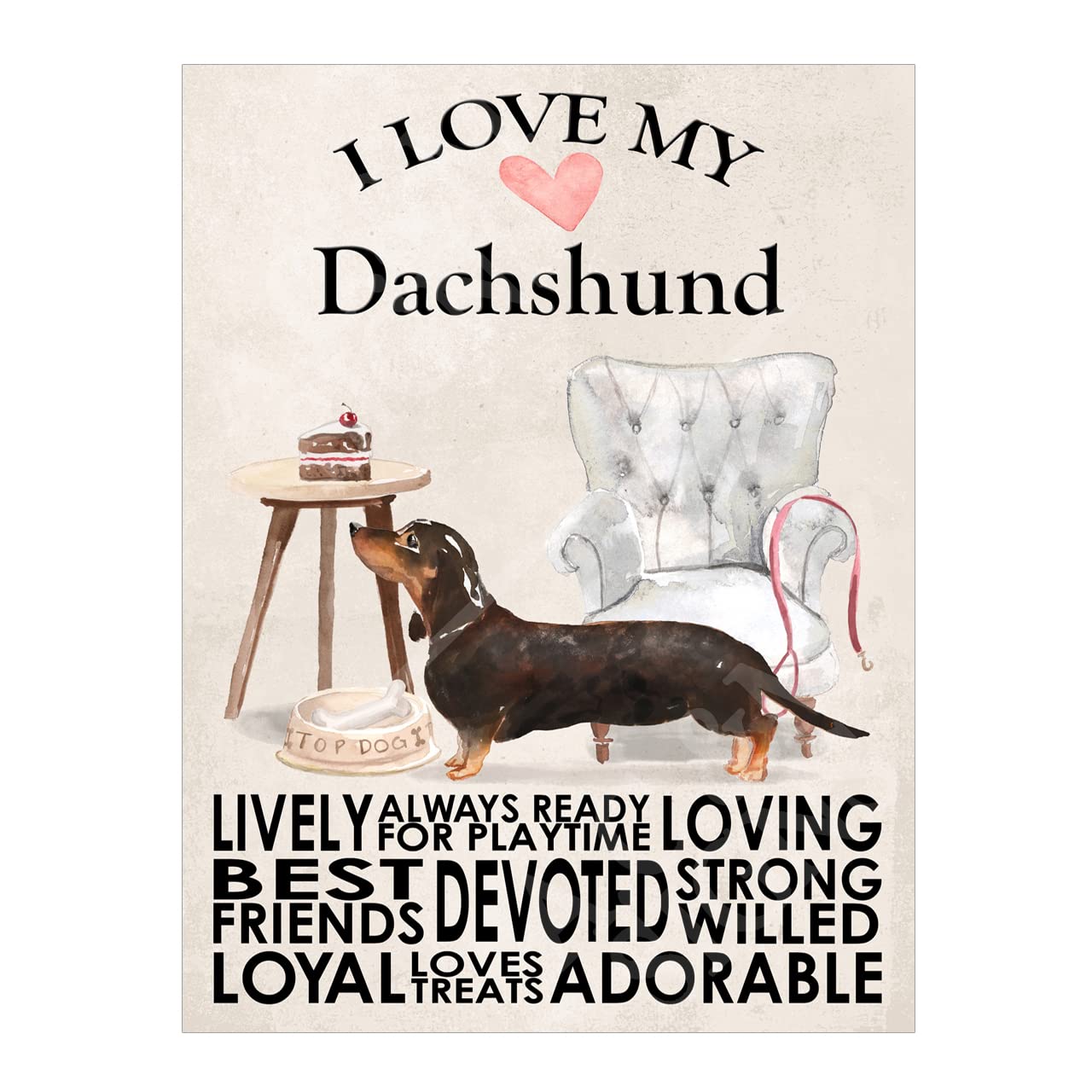 Dachshund Metal Sign Dog Plaque Home Decor Bar Shed Garage Man Cave Poster Gift size 8x6in Ref 7704