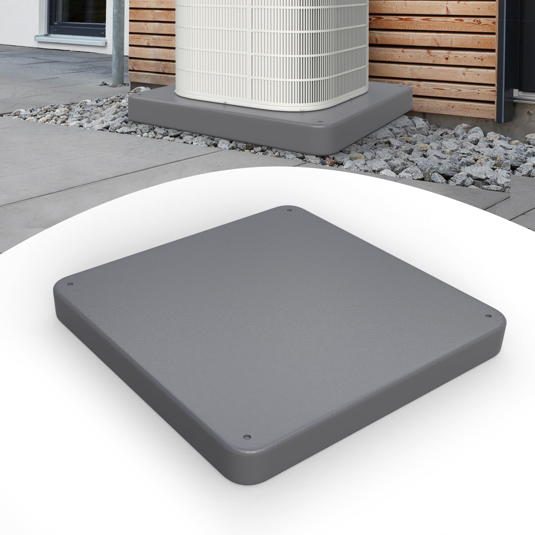 LBG Products Mini Split Pad,Equipment Pad 32 x 32 x 2 inches for Mini Split Air Conditioner Heat Pump Systems,Plastic Ground Pad for Outdoor Condenser