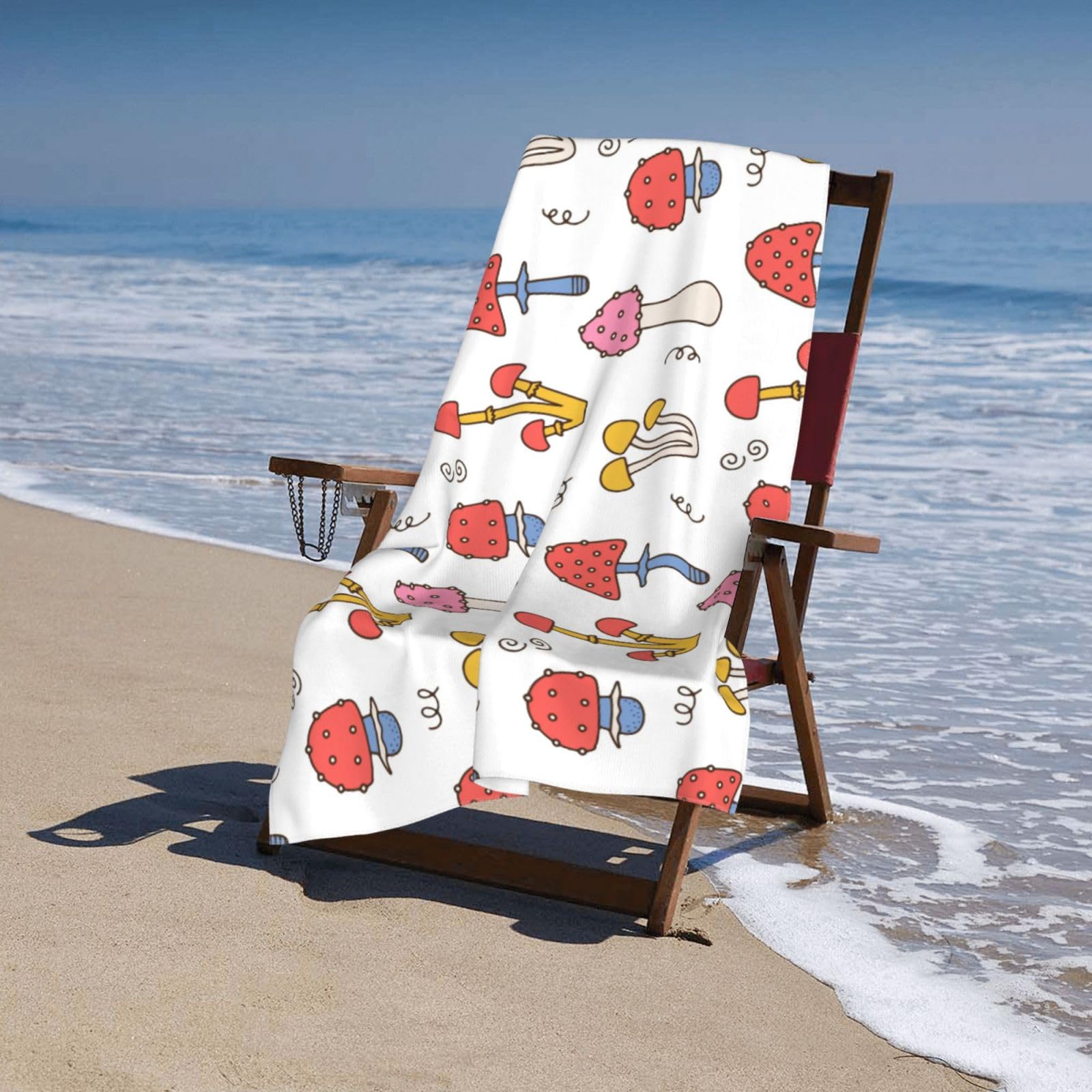 AFHYZY Dots Microfiber Beach Towel - Large 52"x32" Fast Drying, Sand Free, Lightweight Travel & Gym Towel