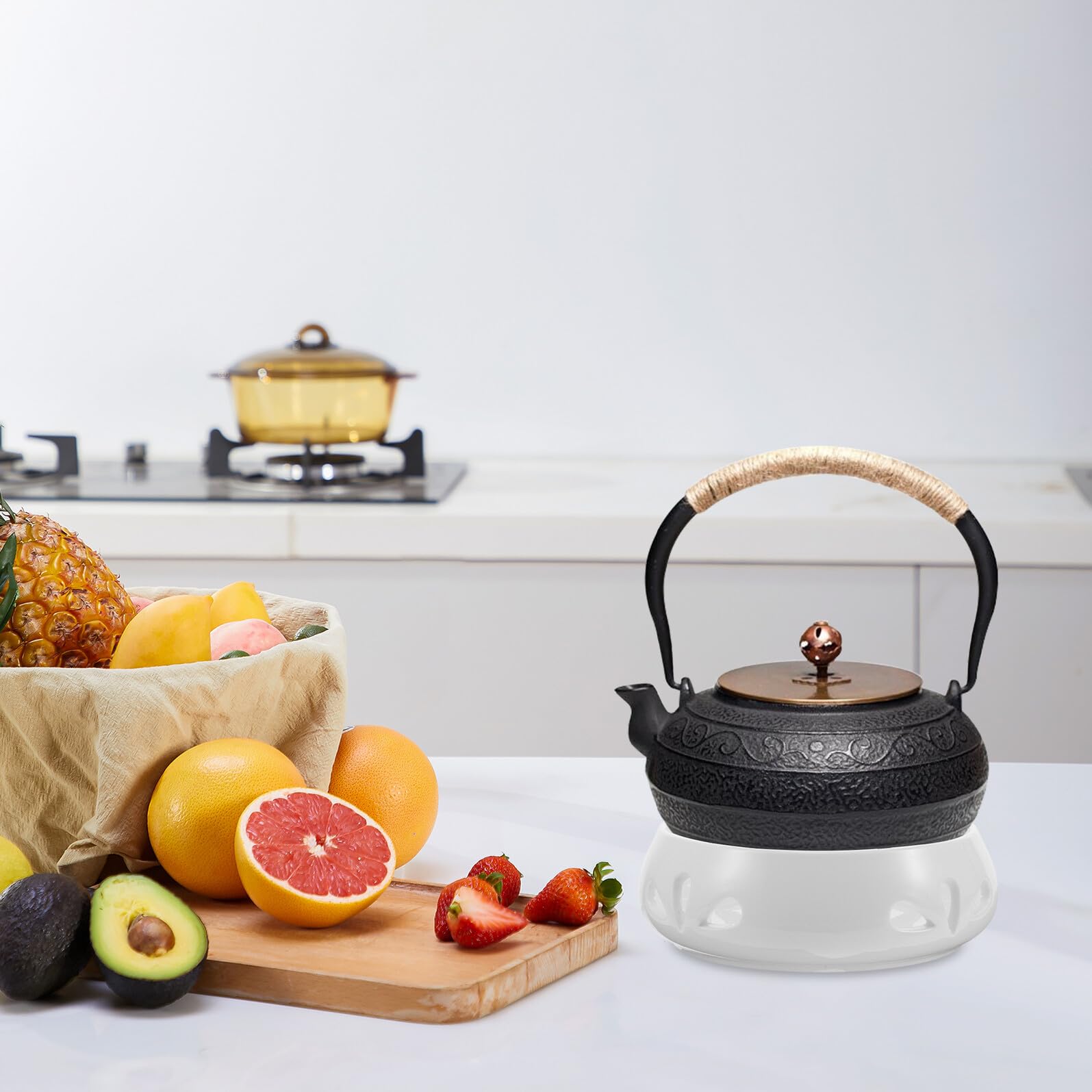Ceramiczny Podgrzewacz Do Dzbanka z Podstawą Do Świeczek Stojak z Porcelany i Herbaty Odporny Wysoką Temperaturę Łatwy Czyszczeniu i Relaksu