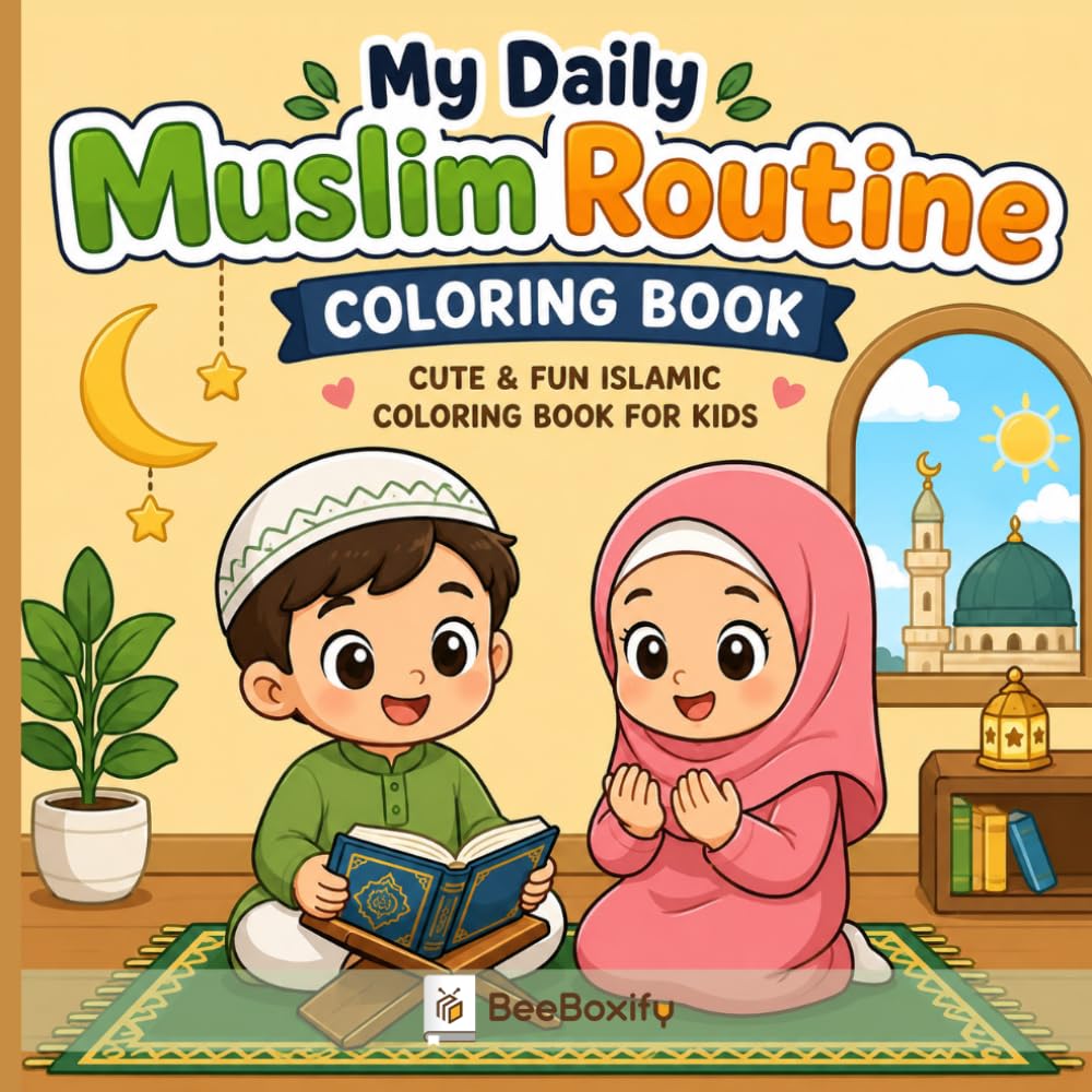 Cozy Kawaii Islamic Coloring Book for Muslim Kids: Cute & Fun Islamic Coloring Book for Kids with Cozy Kawaii Muslim Scenes, Prayer, Quran, Ramadan, Kindness & Daily Activities