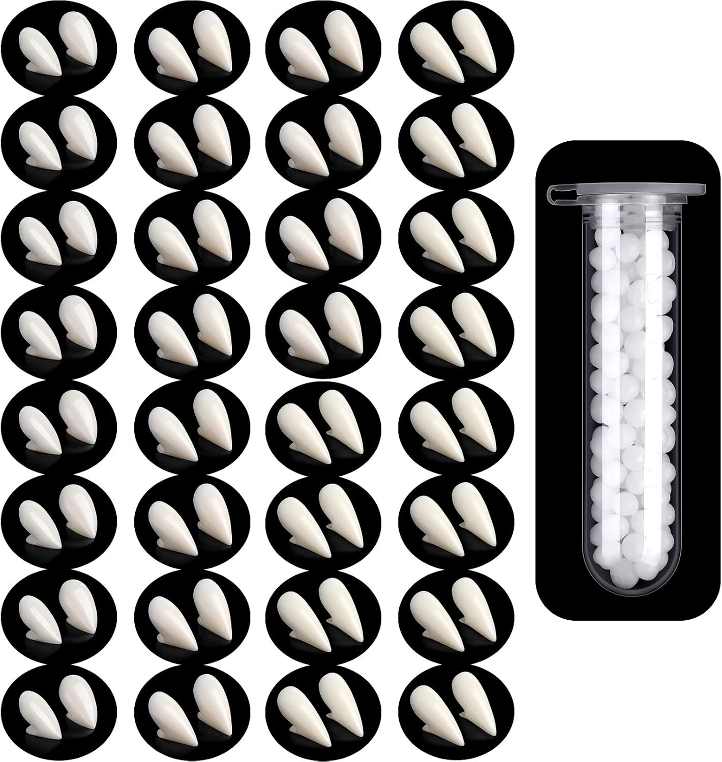 Buy 32 Pairs Vampire Teeth Custom Fangs Dentures with 1 Tube Teeth