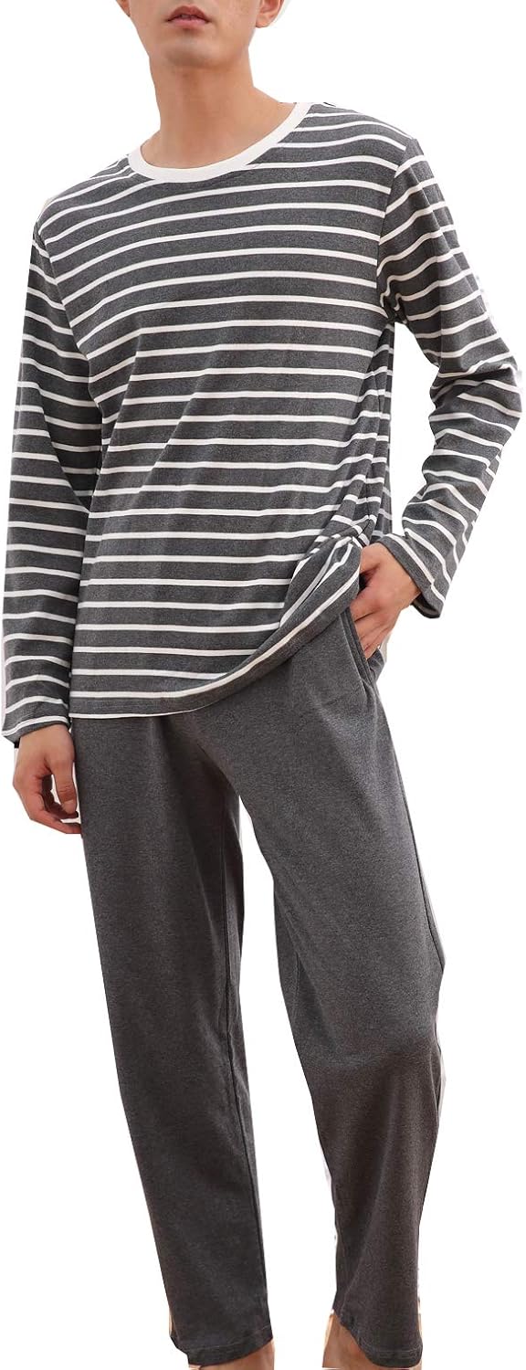 Big Boys Fashion Strips Loose Cotton Pajama Set Pants Shorts Top Sleepwear 8-17Years - Image 2