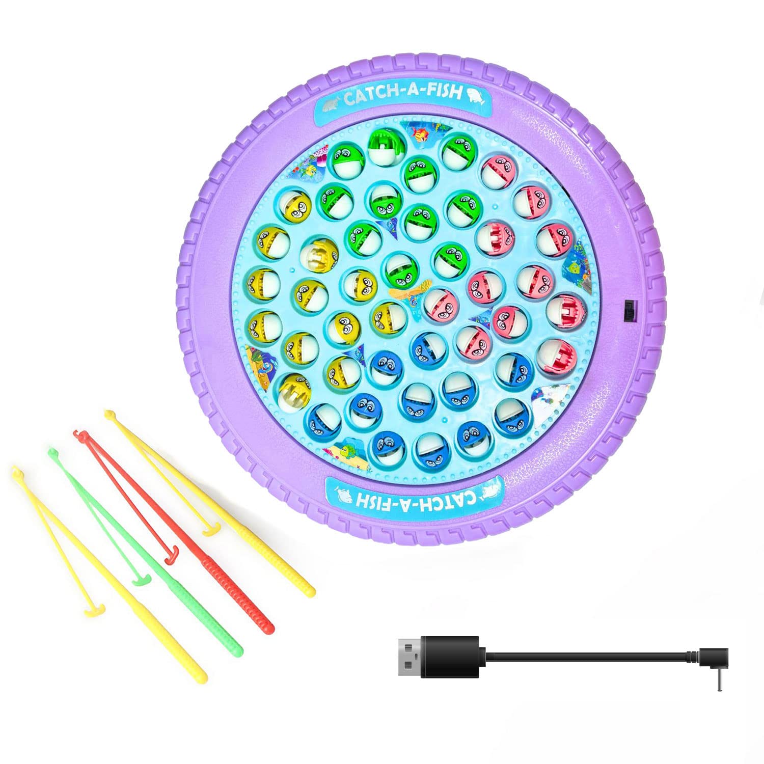 ToyDen Rechargeable 45 Fishes Big Round Pond Fish Catching Game with Music&4 Catching Pods Fun|Rotating Musical Fishing Game-Lavender, 45 Pcs (B0BJ4KS25F) Amazon Price History, Amazon Price Tracker