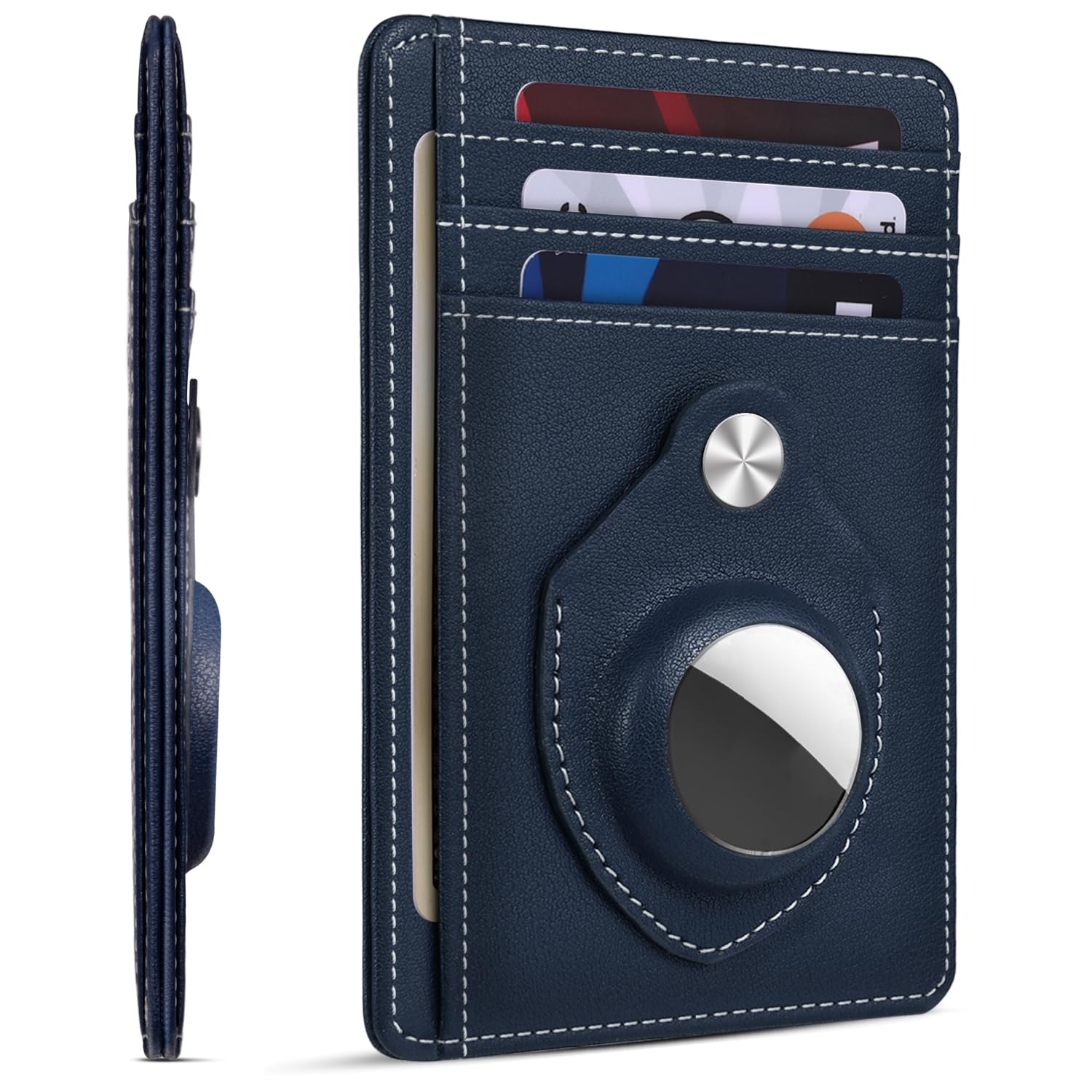 RUNBOX Slim Minimalist Front Pocket Air Tag Holder Wallet for Men, RFID Blocking Card Holder Mens Wallet Gifts for Men Dad