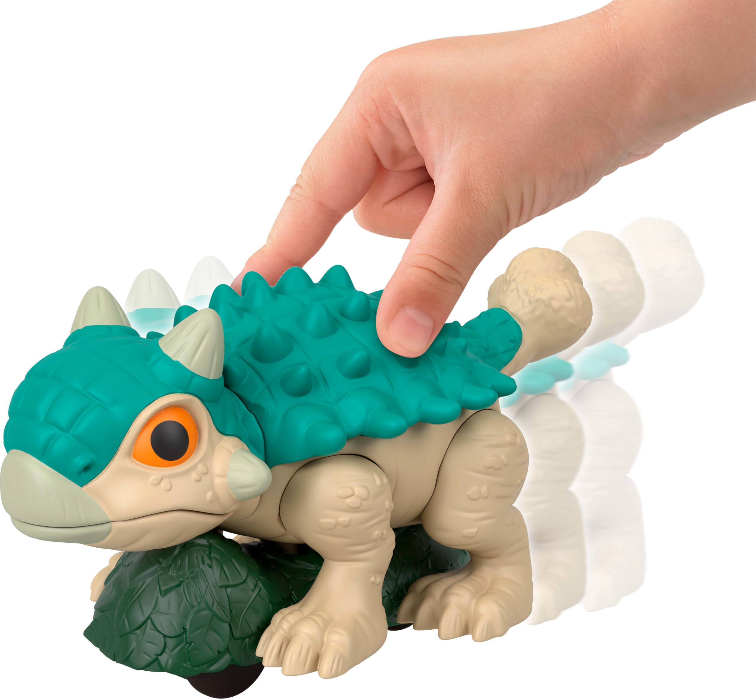 Fisher-Price Imaginext Jurassic World Dinosaur, Ankylosaurus Push-Toy with Rolling Wheels & Wiggling Motion, 5.5 Inches Tall - Image 4