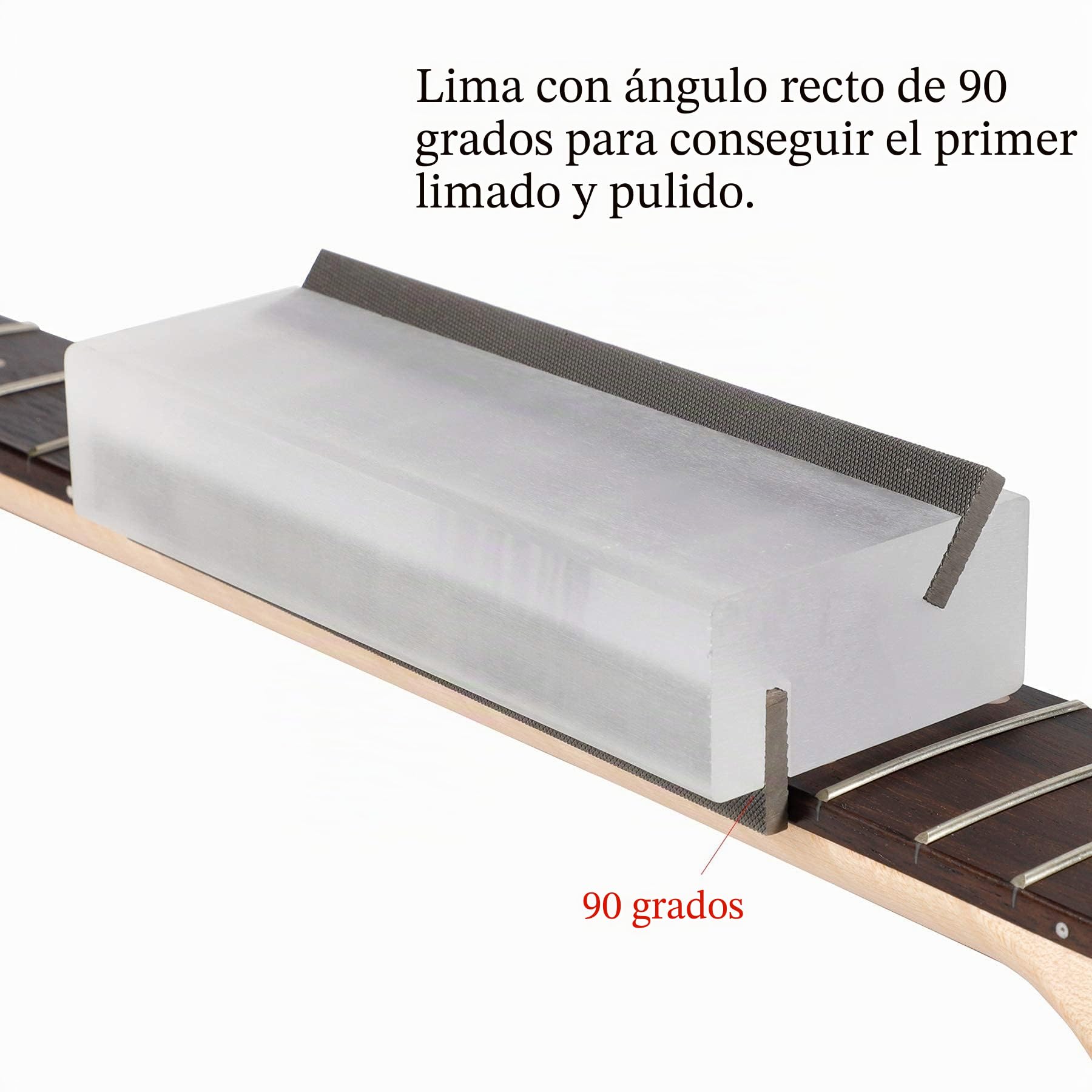 Alnicov - Lima para los trastes de la guitarra, 35º y 90º de inclinación, herramienta de luthier para guitarras y bajos