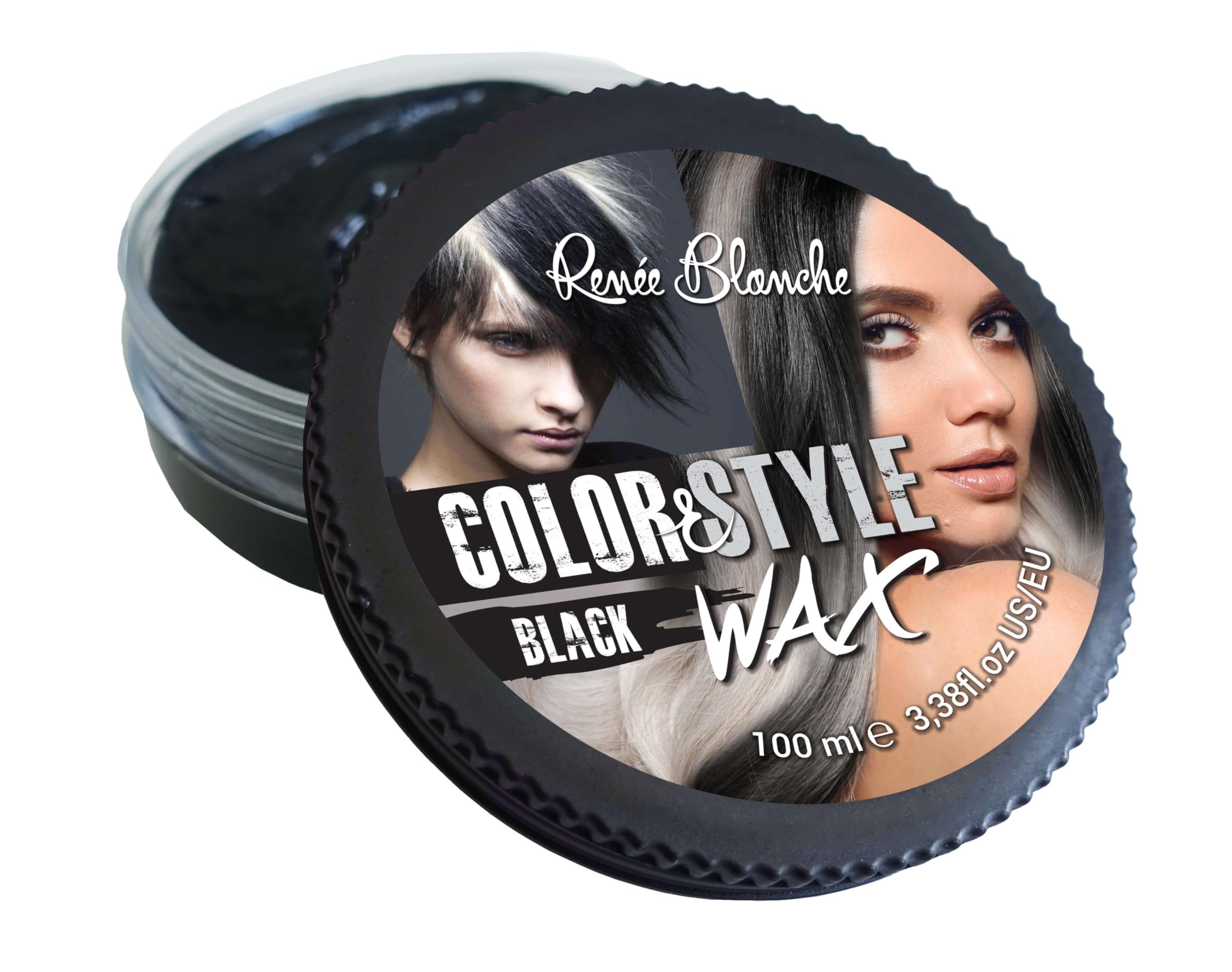Hair styling and coloring wax Color & Style Wax black Renée Blanche 100ML