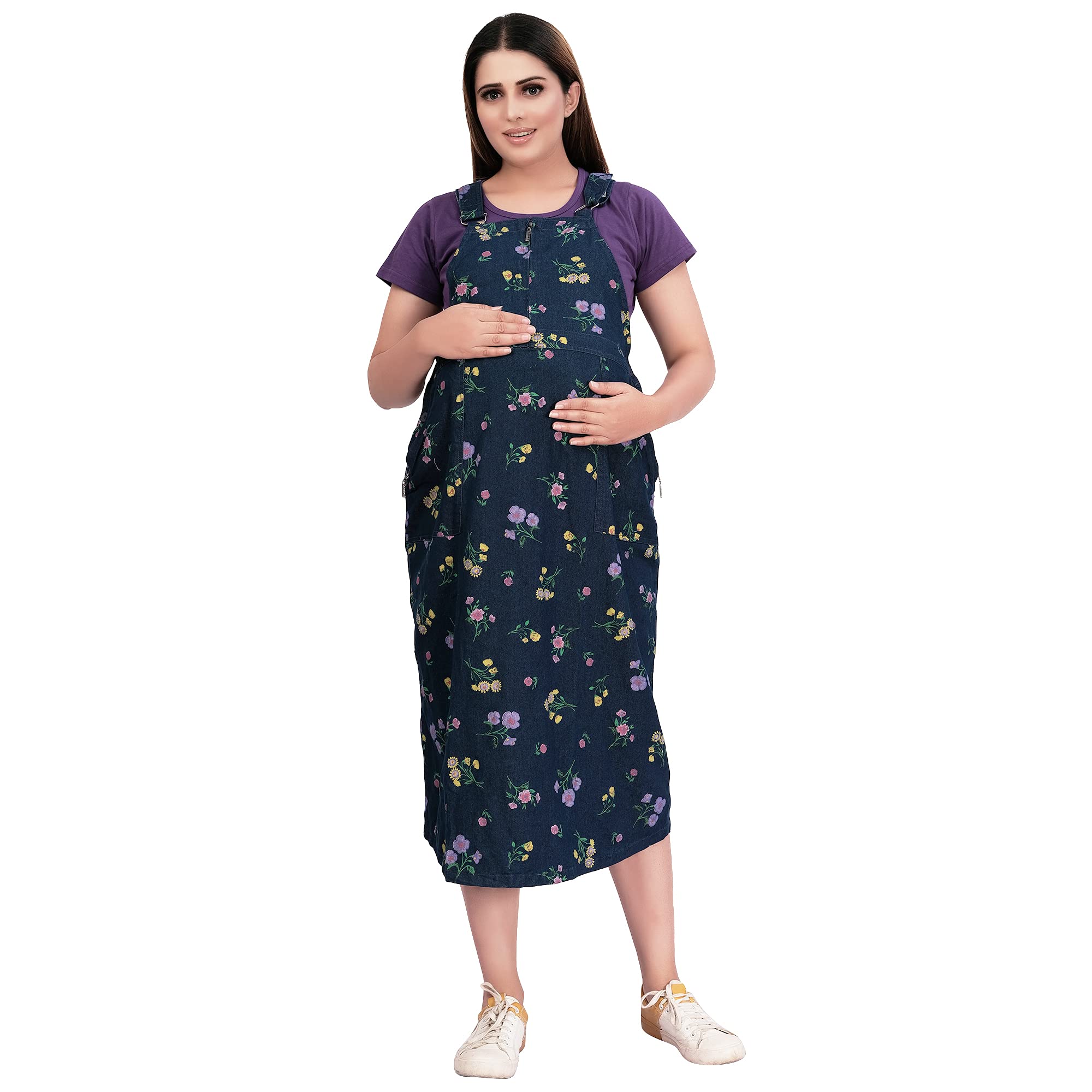 Women's Knee Length Printed Maternity | Feeding | Nursing Dress | Maternity Comfort Dress Kurti-image-20