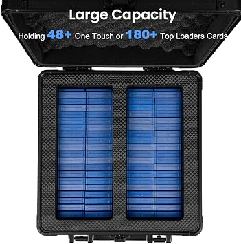 Graded Card Storage Box Trading Card Storage Box Portable Card Holder for PSA, BGS, SGC, CSG Slabs Top Loaders and Sports/MTG Trading Cards (Black, 25x24x16cm)