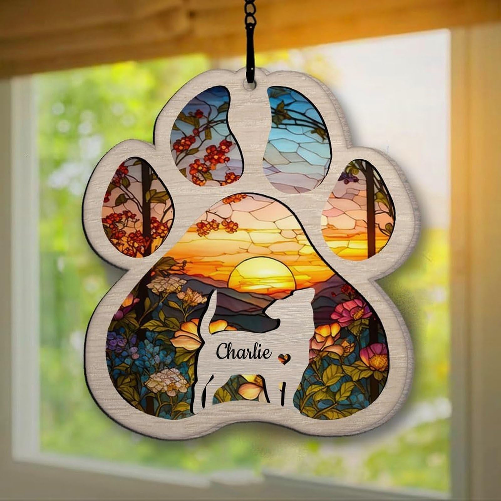 Luckluccy Jack Russell Terrier Personalized Suncatcher Memorial Gift,Custom Christmas Tree Ornament,Remembrance And Sympathy Gift For Loss Of Dog