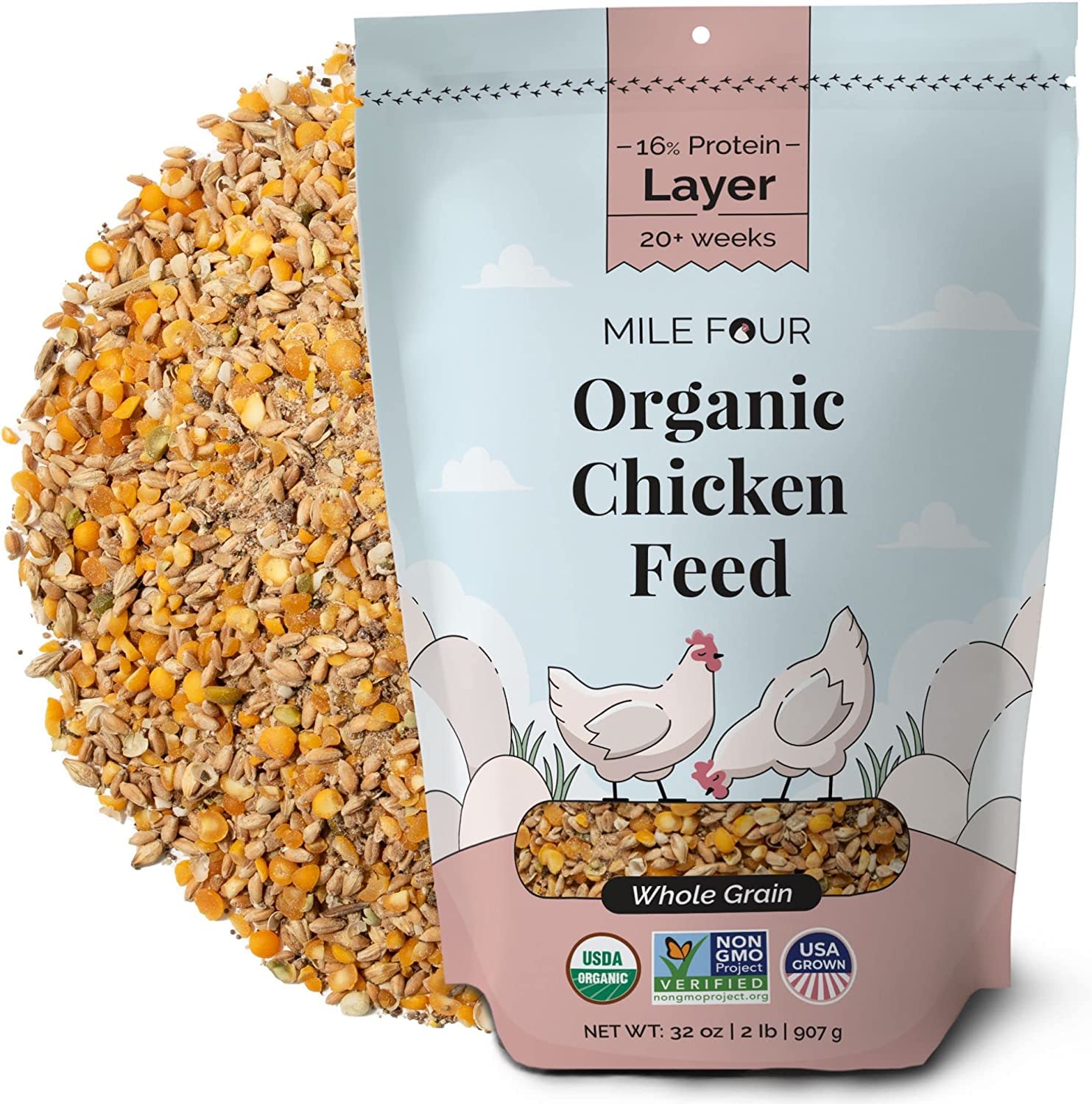 Buy Mile Four Layer Chicken Feed 100 US Grown Grains, Certified