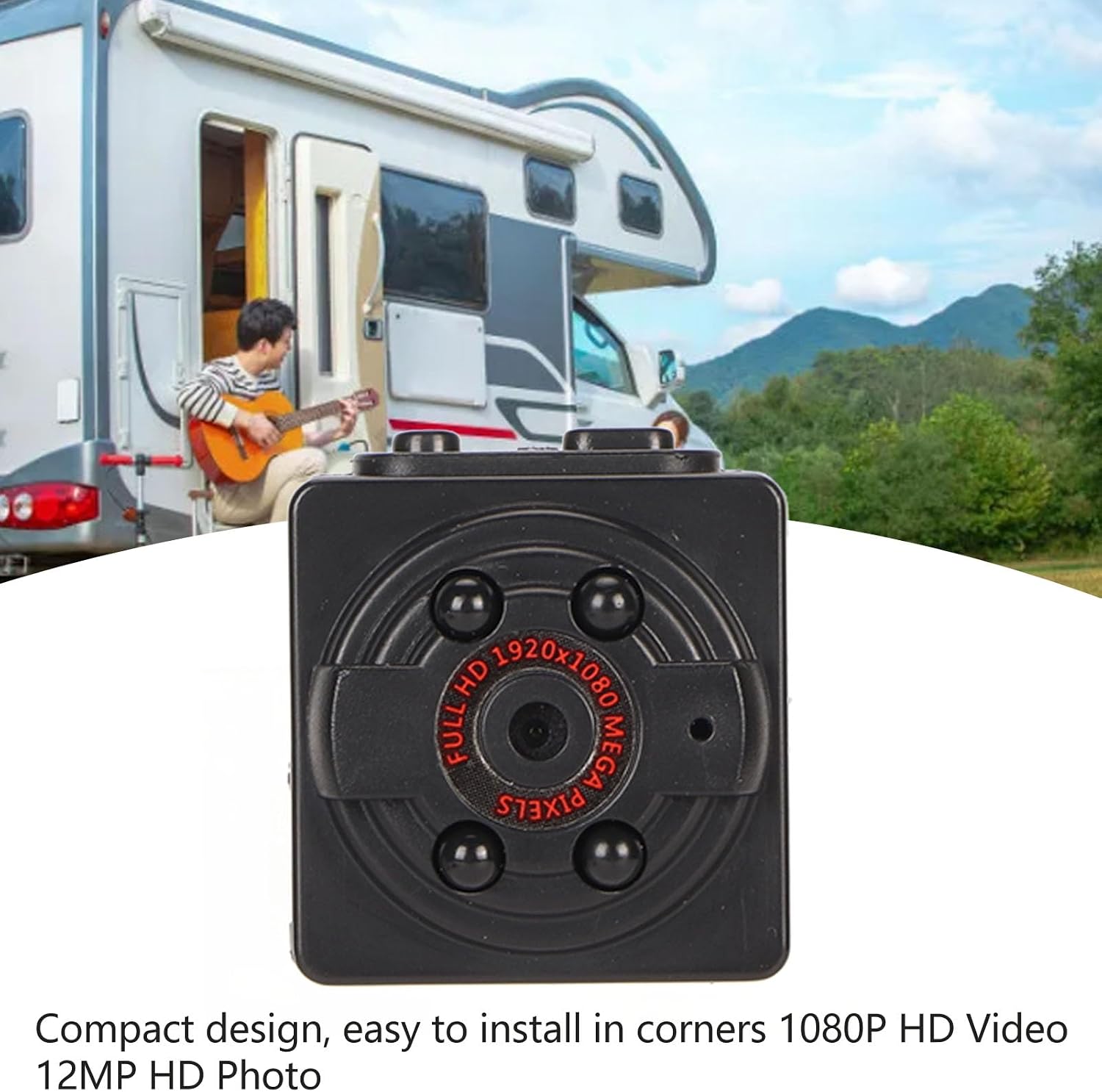 Vikye 1080P HD IP Camera with NightMotion Detection, Small Compact Design, High Definition Video and Photo,Recording, Built in Battery, for Home and Office