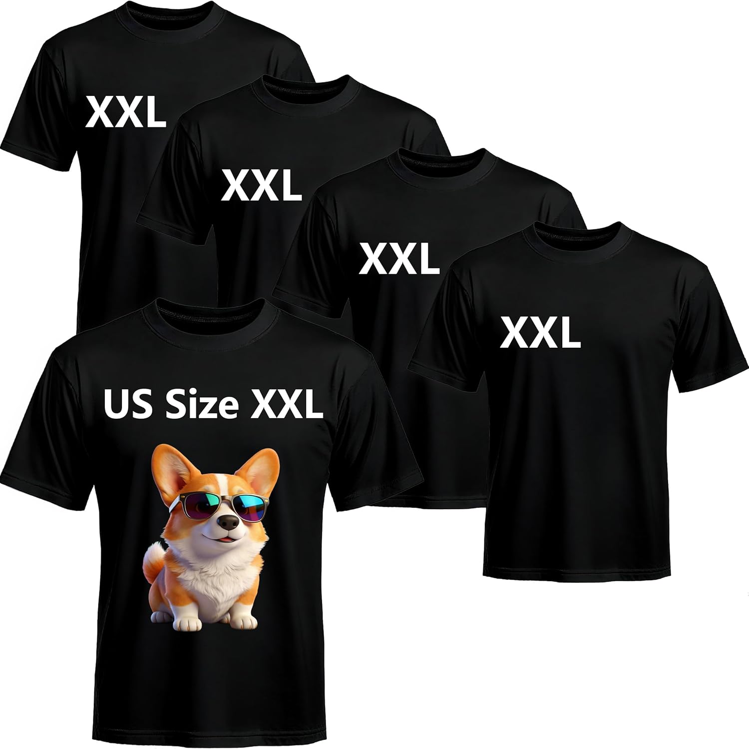 Joyclub Bundle of 5 PCS Black Blank t Shirts and 30 Pack Sublimation Tote Bags