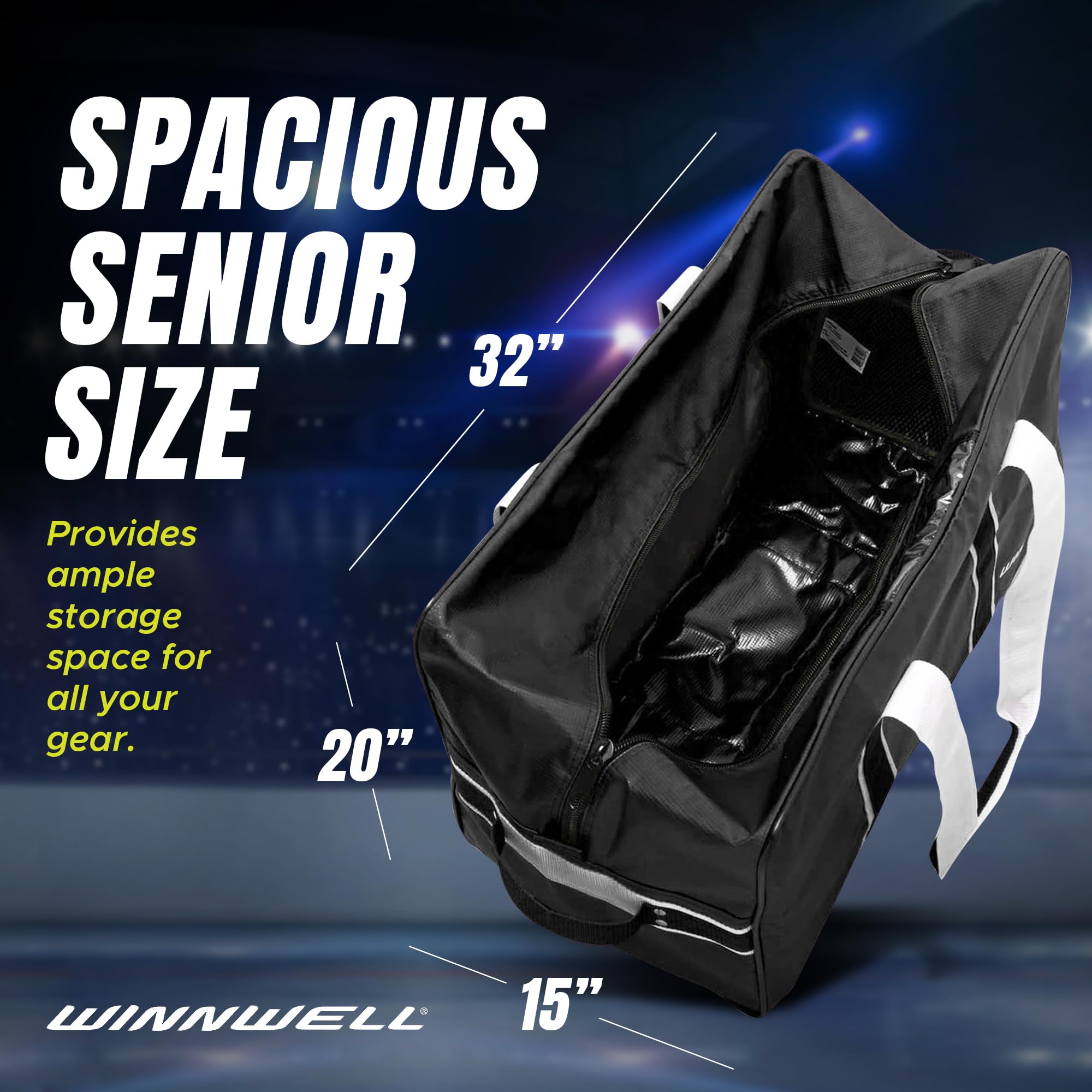 Winnwell Classic Team Hockey Bag - Sports Equipment Bags for Ice Hockey, Football, Ringette Gear