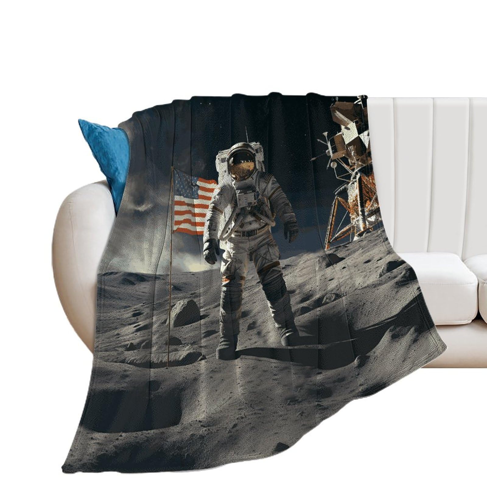 Couverture canape astronaute lune plaid flanelle lit microfibre