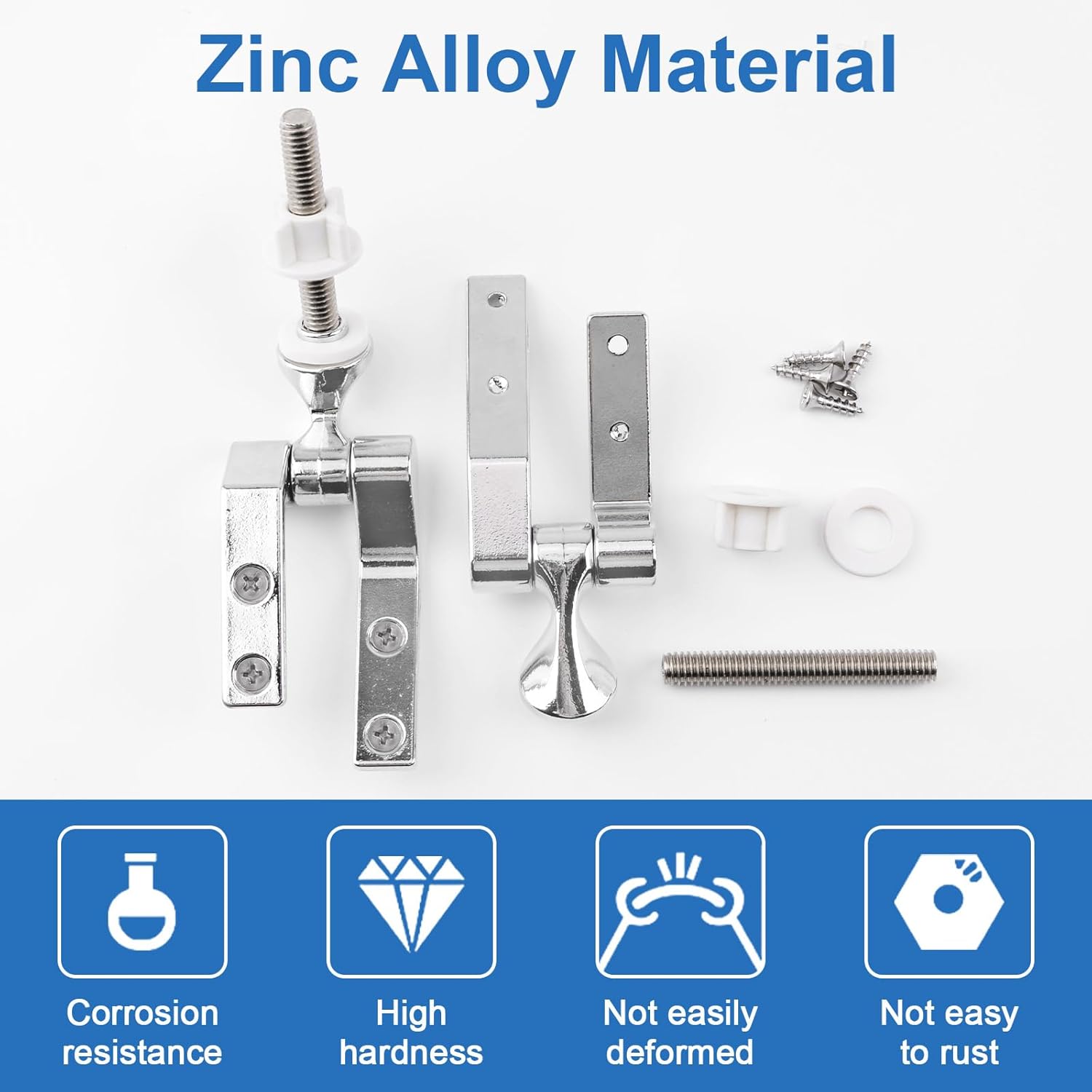 INCREWAY Toilet Seat Hinges, Universal Toilet Seat Sturdy Hinge Replacement Parts Hinge Mountings with Bolts and Nuts Sturdy Toilet Seat Fittings