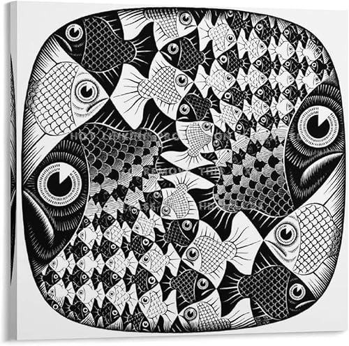 Miniatura 6 de AAOTE Peces y escamas - por M.C. Escher - Pósteres artísticos para habitación, póster estético, arte de pared, pintura en lienzo, regalos,